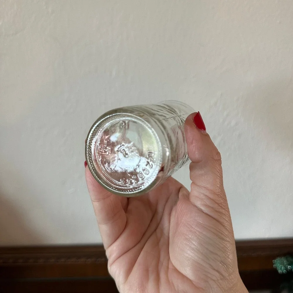 Vtg Federal Glass Starburst Shot Glass Clear Pressed Glass Shield Logo 3 Inch